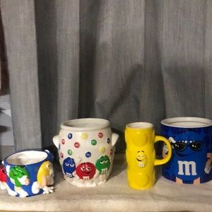 Set of Collectible M And M’s glassware/ceramic..4 pieces